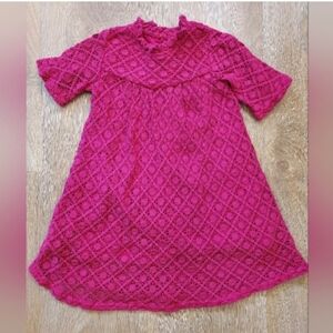 Jessica Simpson Deep Pink Lace Knit Dress 18/24 Mths